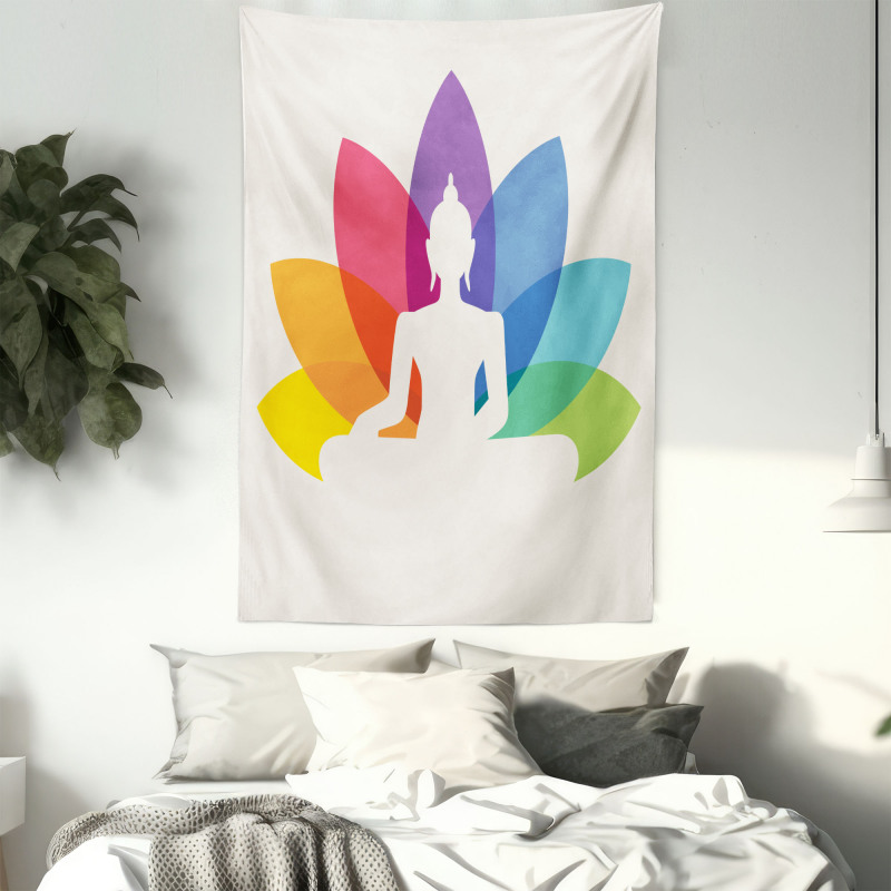 Colorful Lotus Flower Tapestry