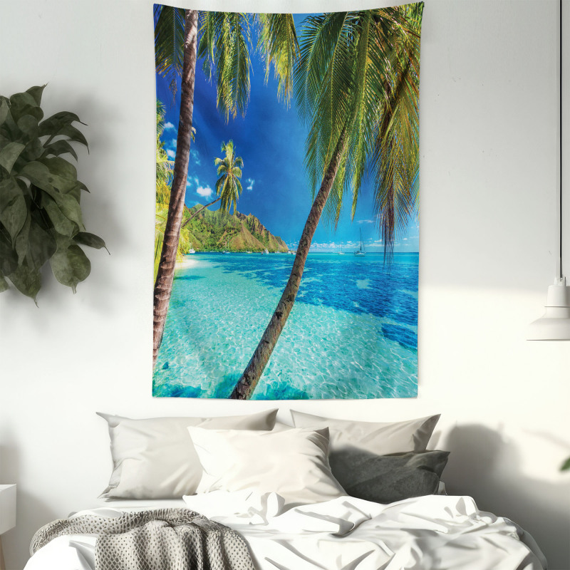 Palm Trees Sea Beach Tapestry