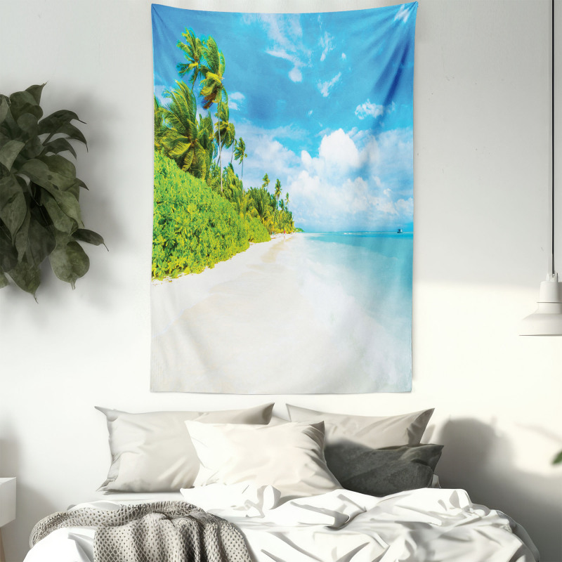 Beach Sea Exotic Palms Tapestry