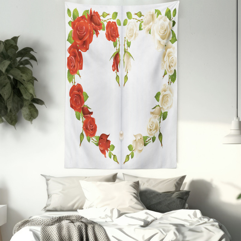 Heart Bouquet Romantic Tapestry