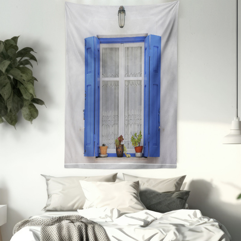 Shutters Flowers Window Tapestry