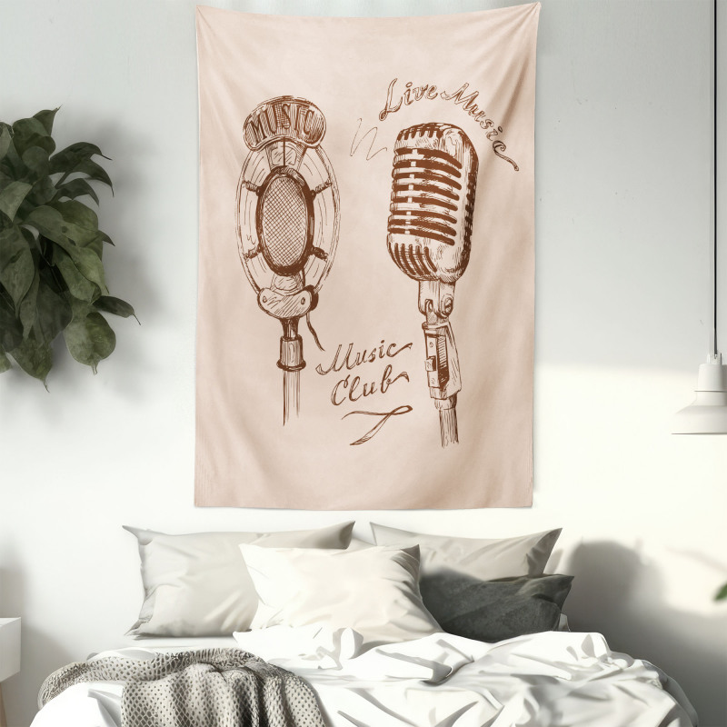 Boho Microphone Retro Tapestry
