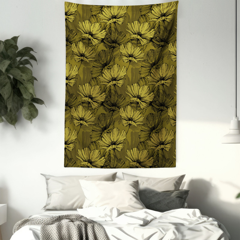 Fowers in Earth Tones Art Tapestry