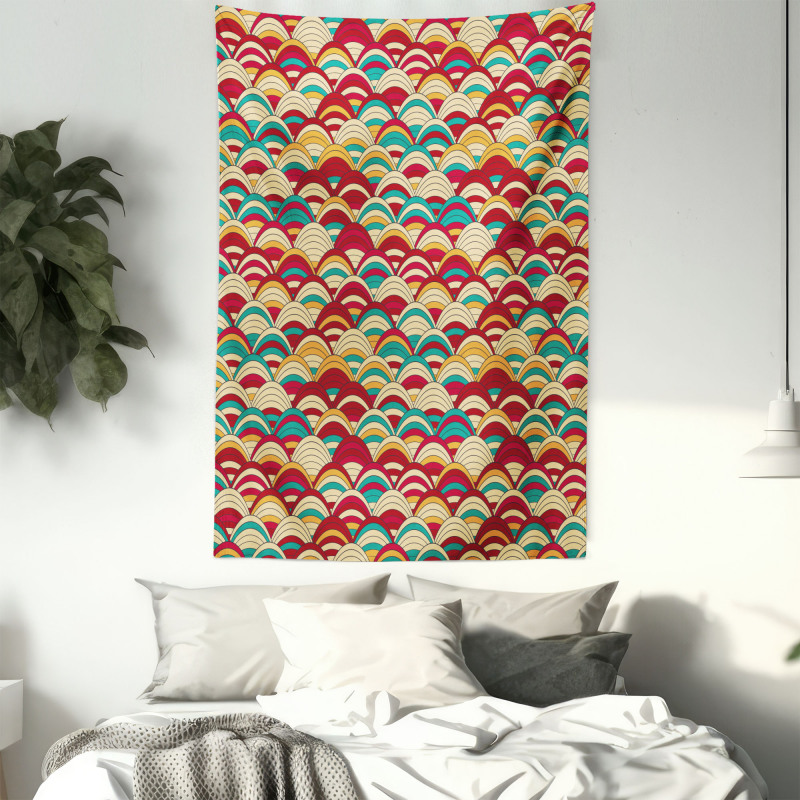 Repeated Striped Squama Art Tapestry