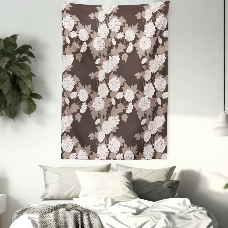 Top View Abstract Blossoms Tapestry