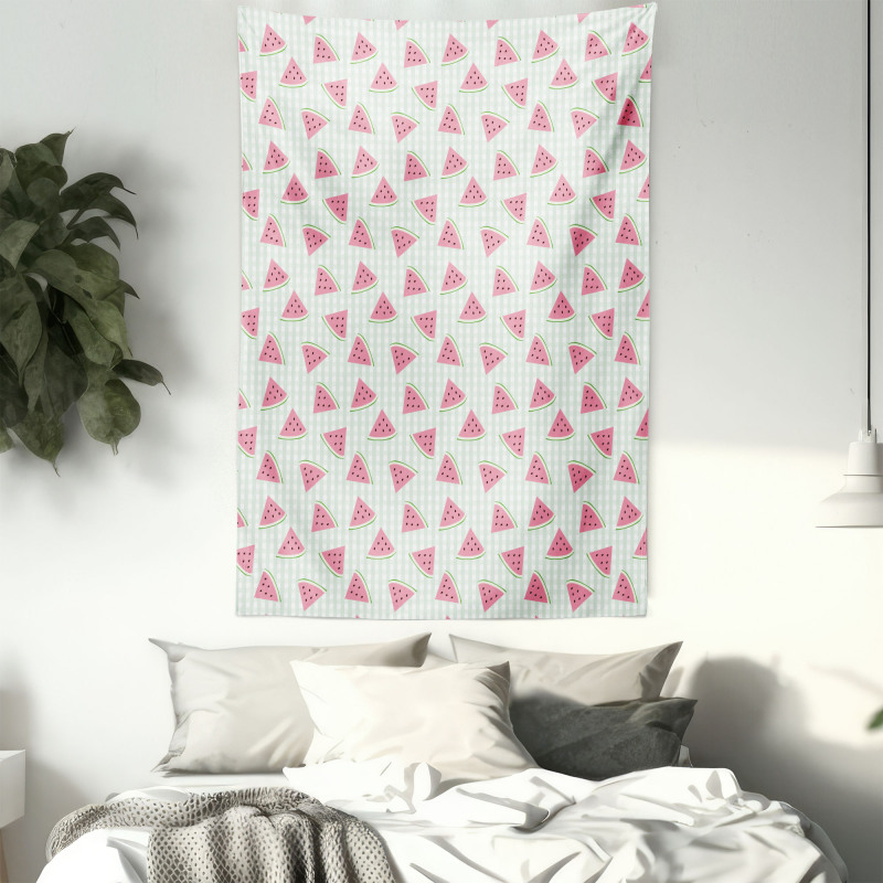 Fruit Slices Checkered Tapestry