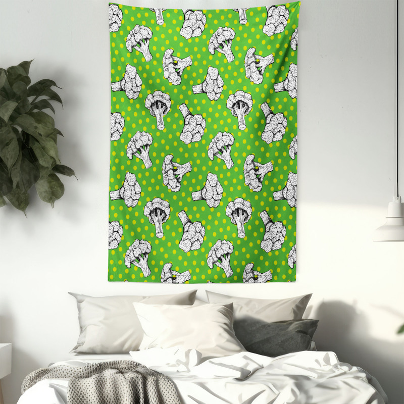 Digital Drawings of Broccoli Tapestry