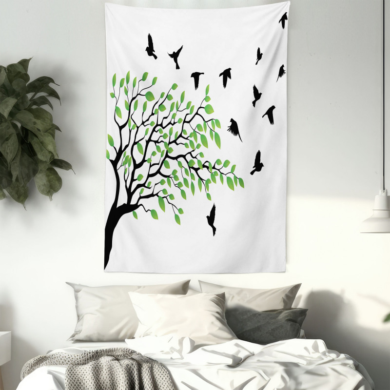 Flying Birds Spring Peace Tapestry