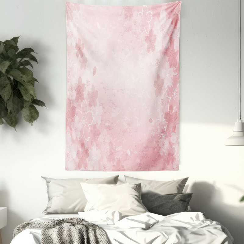 Cherry Blossom Floral Art Tapestry