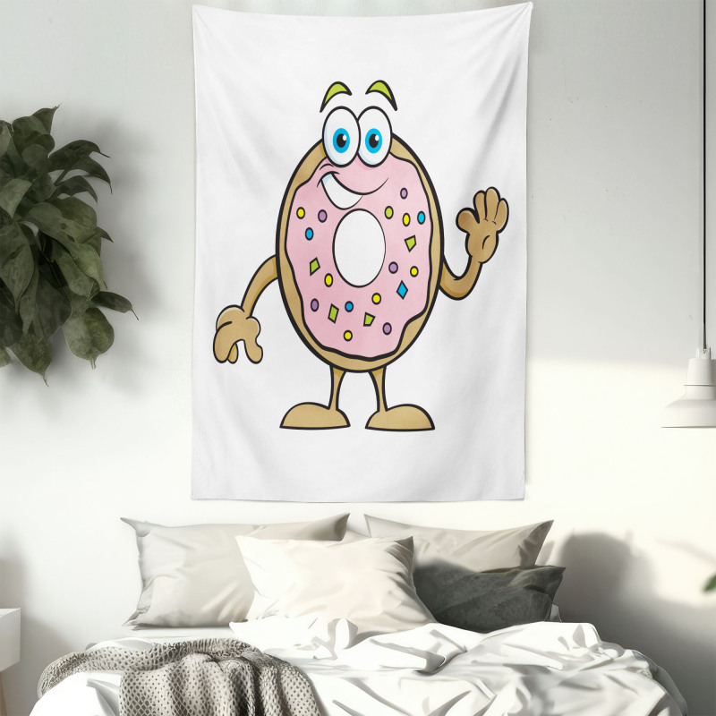 Waving Donut with Sprinkles Tapestry