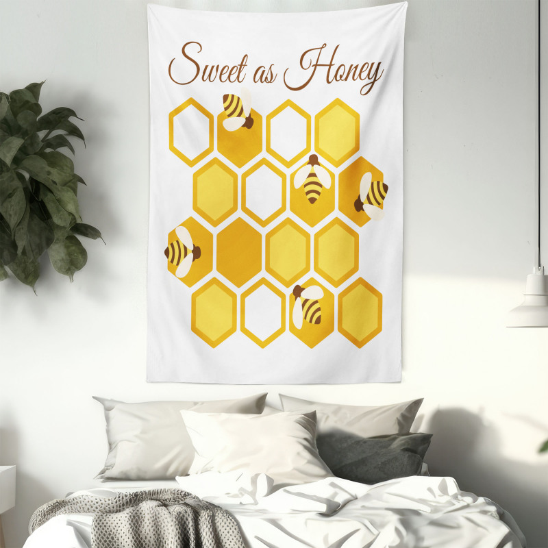 Cursive Wording Beehive Tapestry