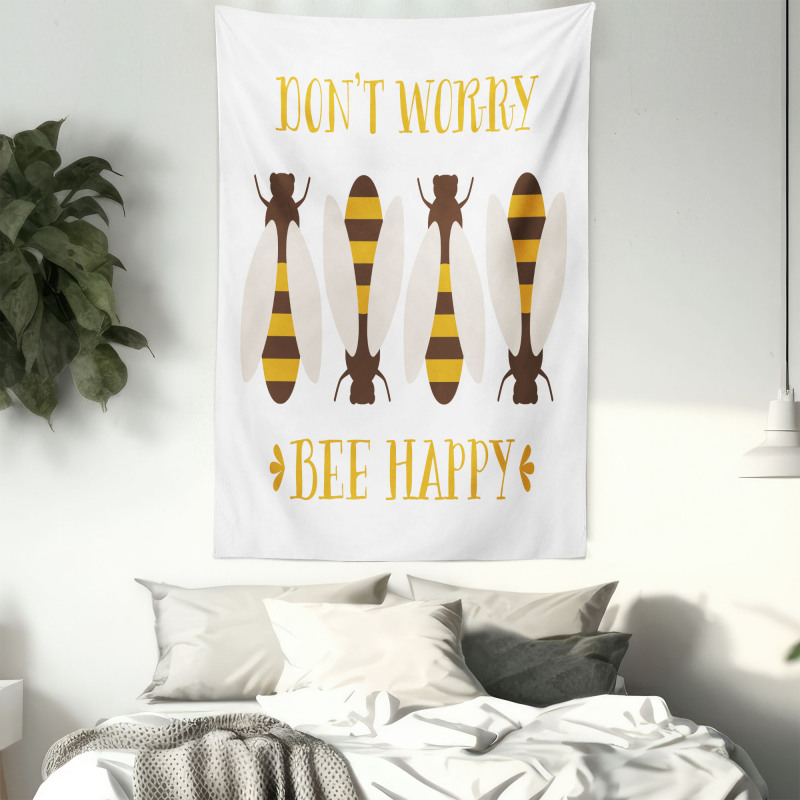 Don't Worry Bee Happy Tapestry