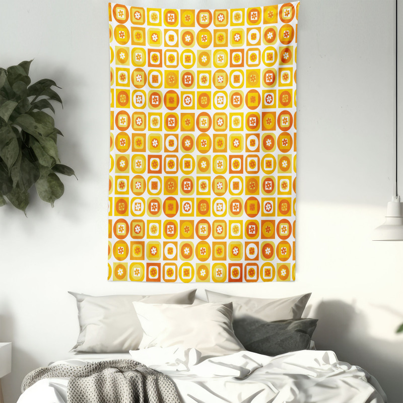 Cubes Squares Geometric Art Tapestry