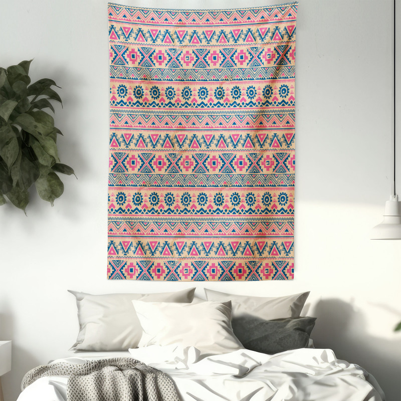 Zigzags Triangles Circles Tapestry