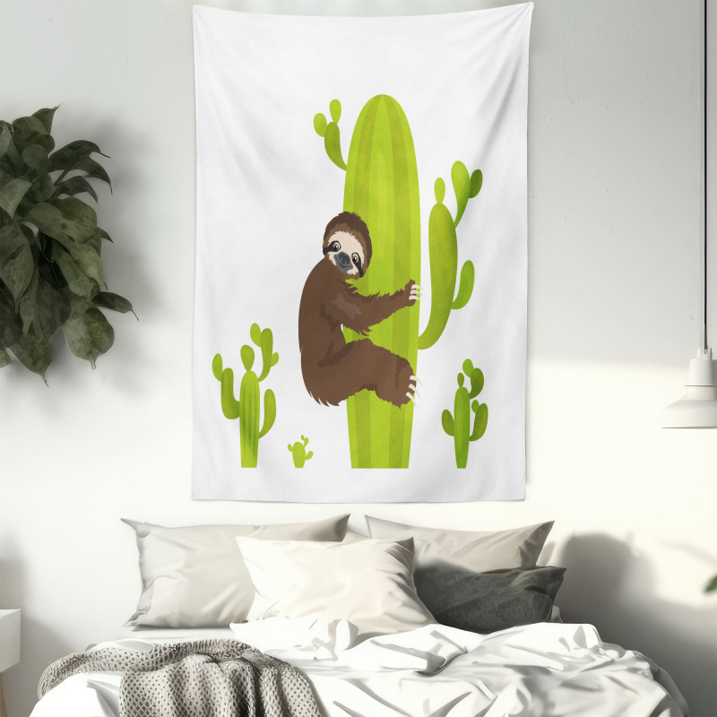 Lazy Hugging Cactus Tapestry