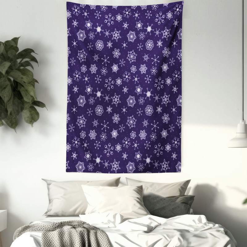 Purple Monochrome Motifs Tapestry