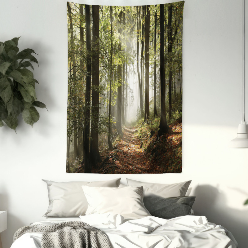 Mist Wilderness Mountain Tapestry