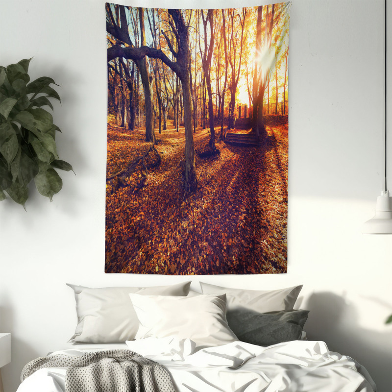 Sunset Forest Trees Tapestry