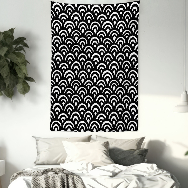 Japanese Seigaiha Waves Tapestry