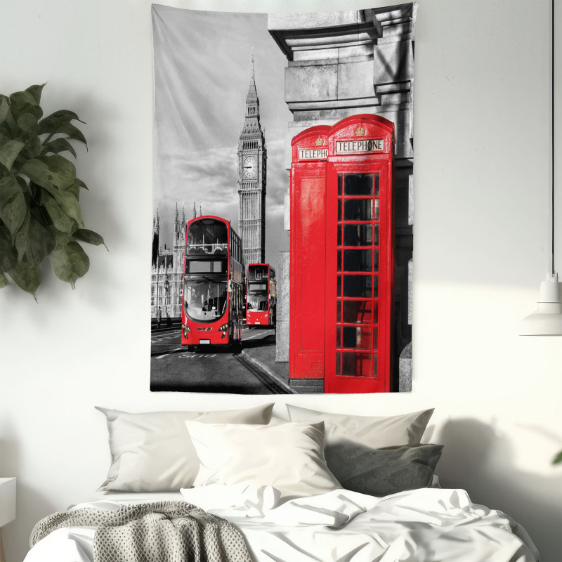 London Retro Phone Booth Tapestry
