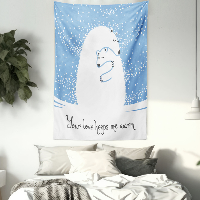 Polar Bear Mother Baby Tapestry
