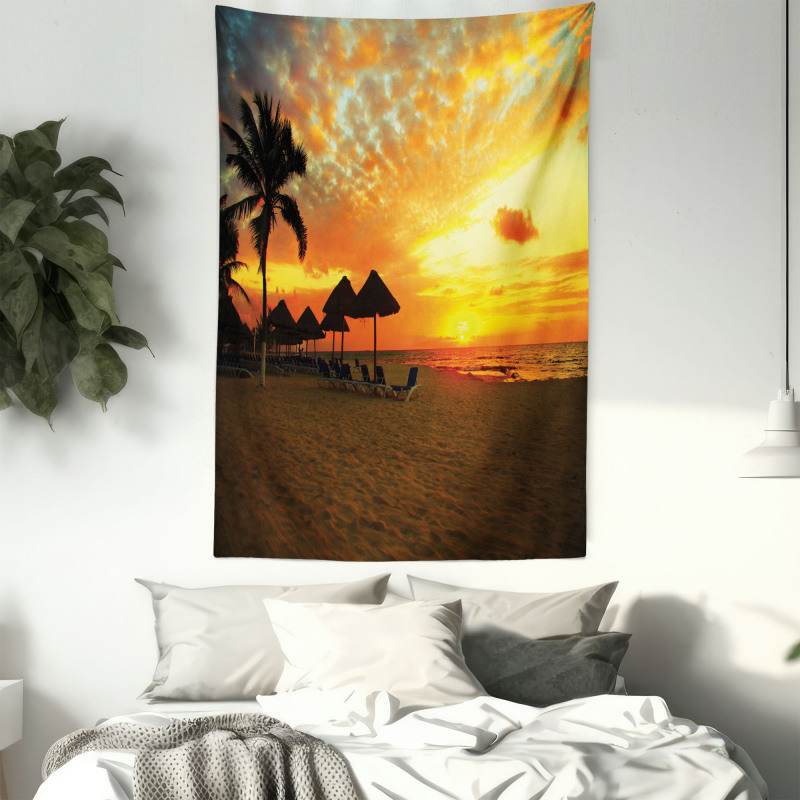 Romantic Sunset Scenery Tapestry