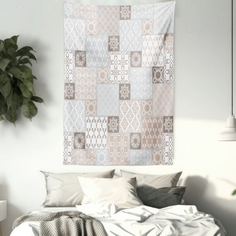 Pastel Oriental Motif Tapestry