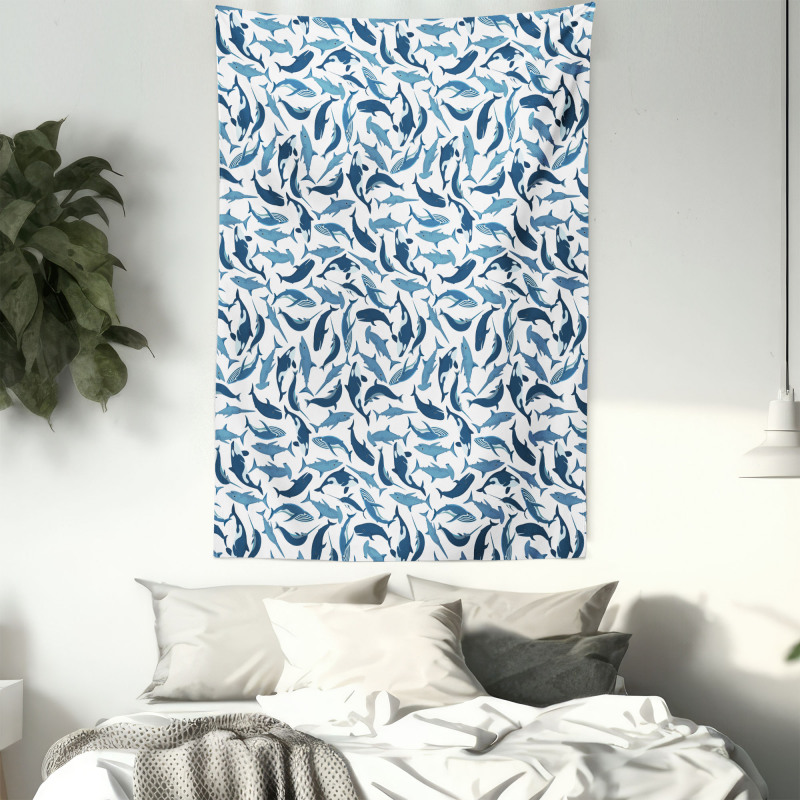 Sharks Narwhal Mammal Fish Tapestry