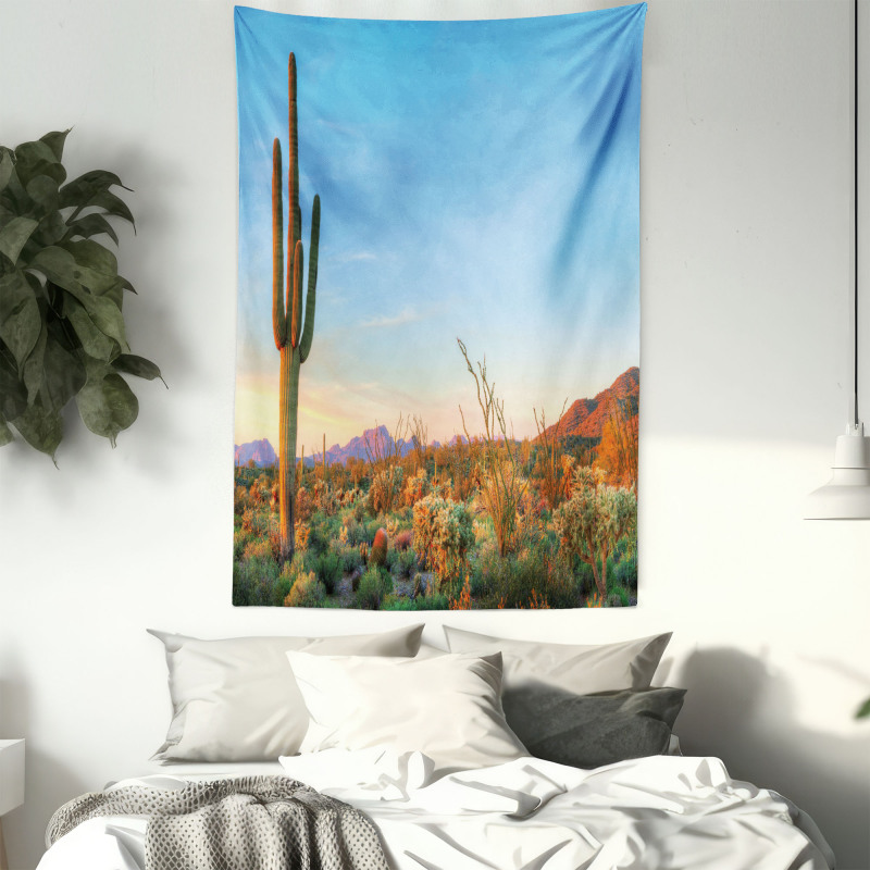 Sun in Desert Cactus Tapestry