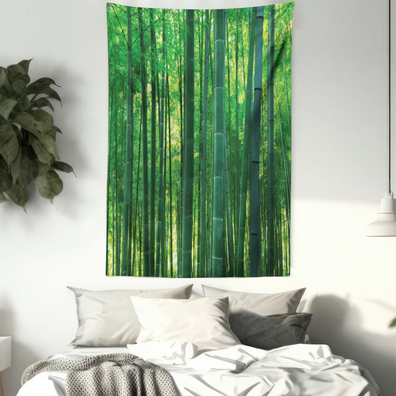 Green Wild Exotic Bamboo Tapestry