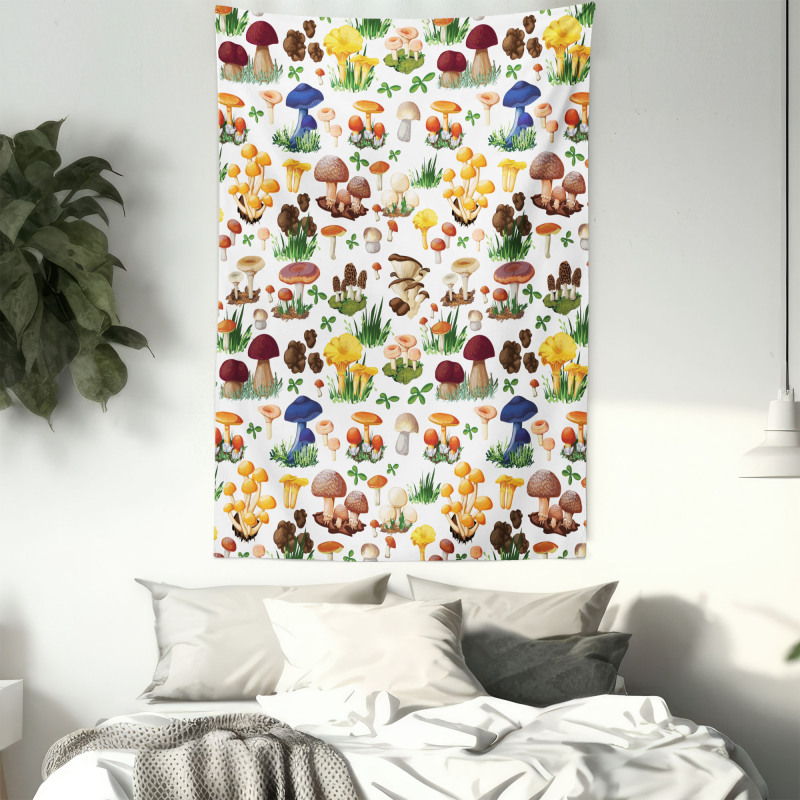 Mushrooms Wild Organic Tapestry