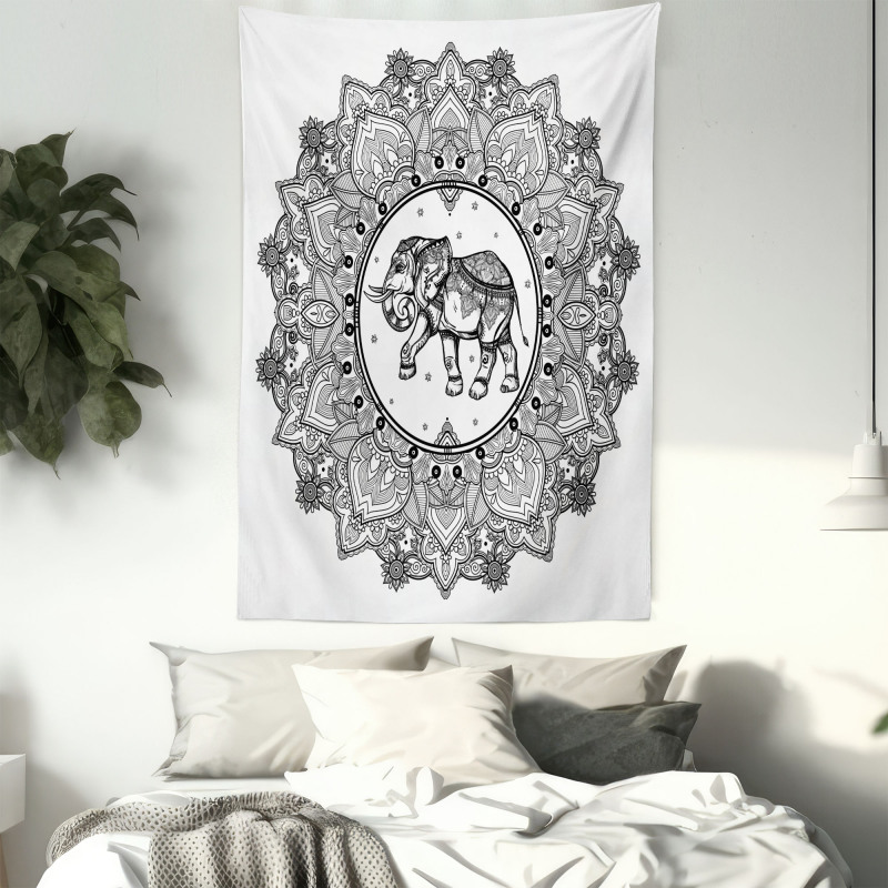 Digital Paisley Mandala Tapestry