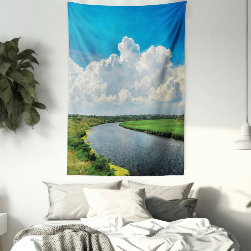 Clouds River Meadows Tapestry