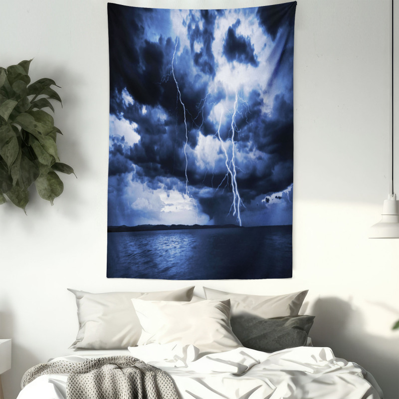 Rain Clouds Storm Rays Tapestry