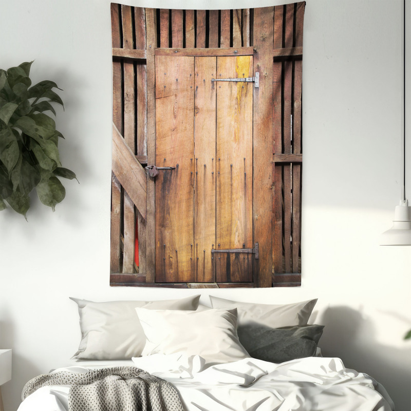 Dated Door Barn House Tapestry
