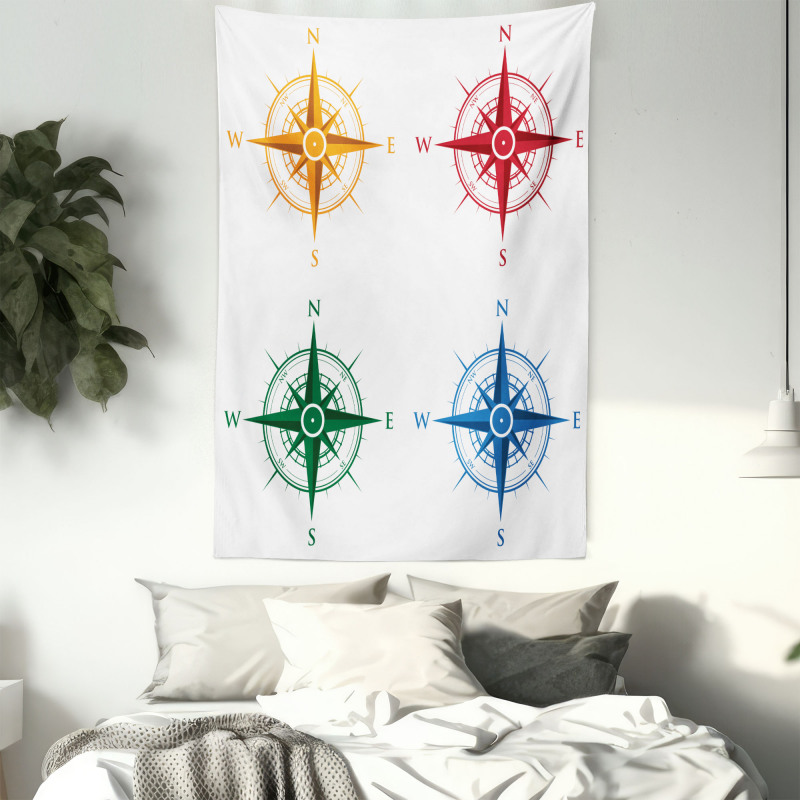 Colorful Compasses Tapestry