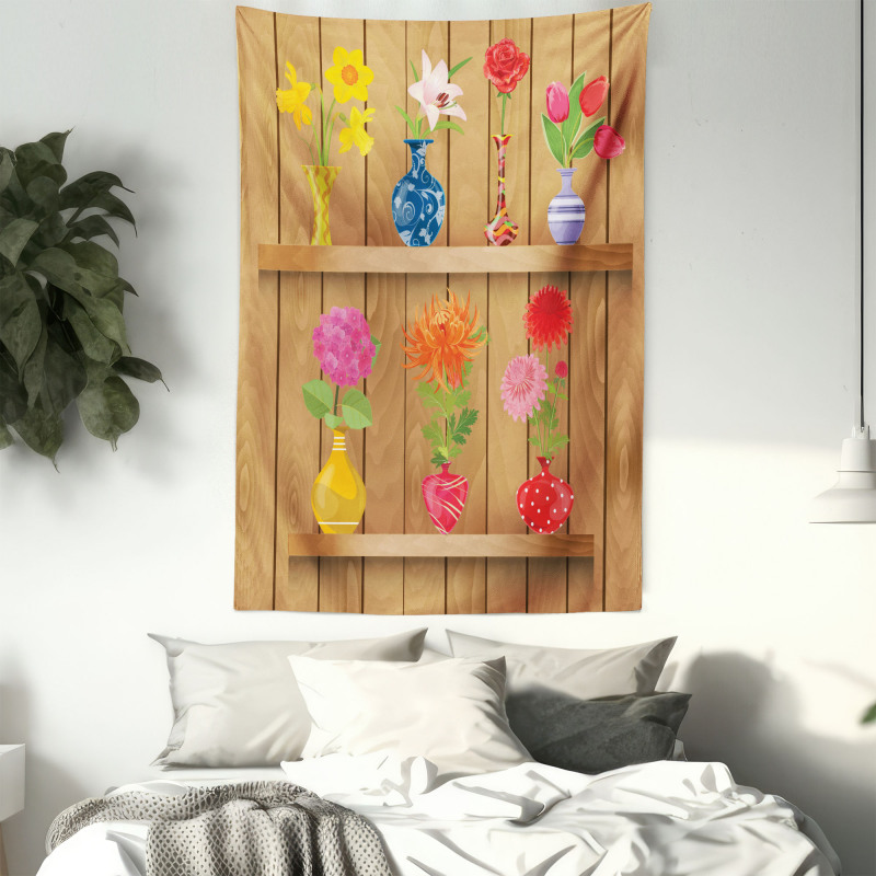 Cartoon Flowers in Vase Tapestry