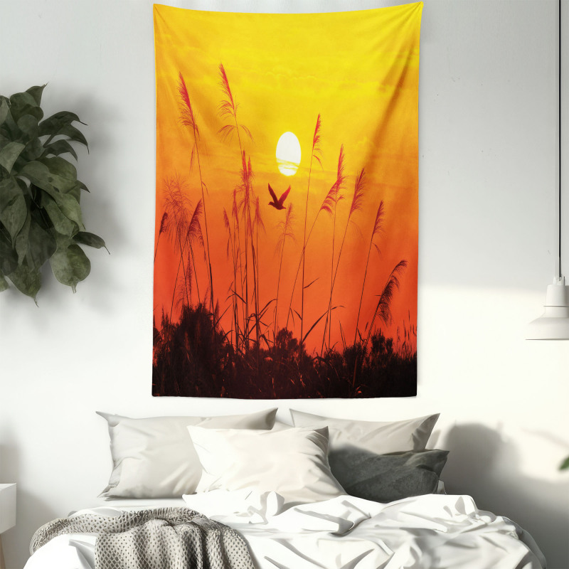 Flying Birds at Dusk Tapestry