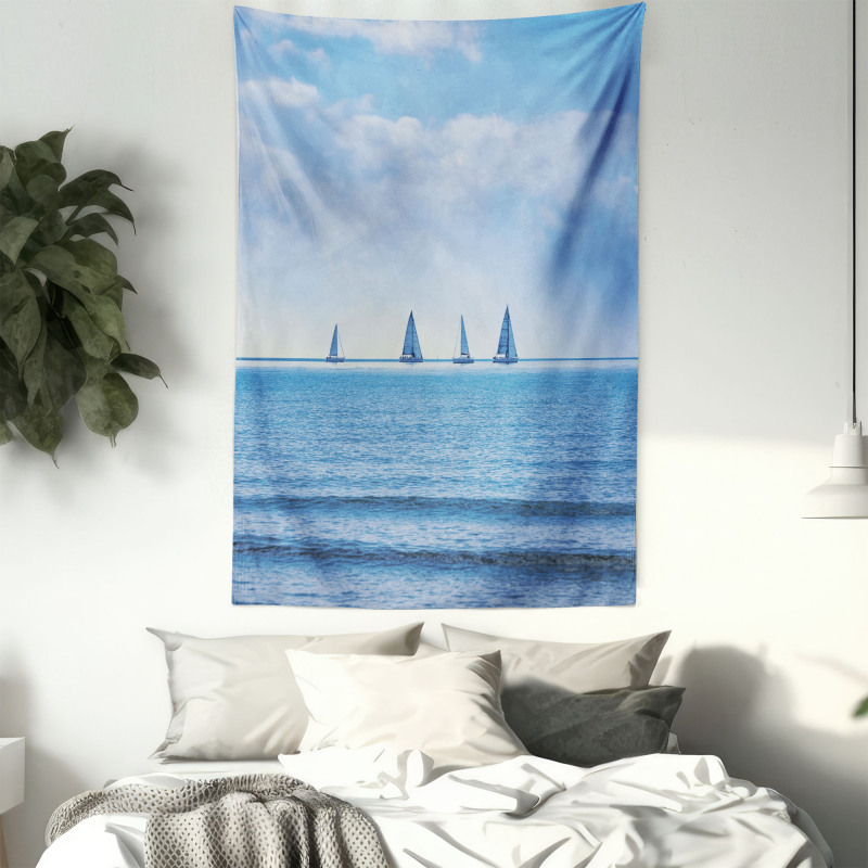 Sailing Boat on Ocean Tapestry