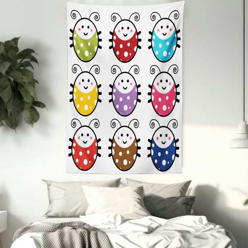 Smiling Ladybugs Set Tapestry