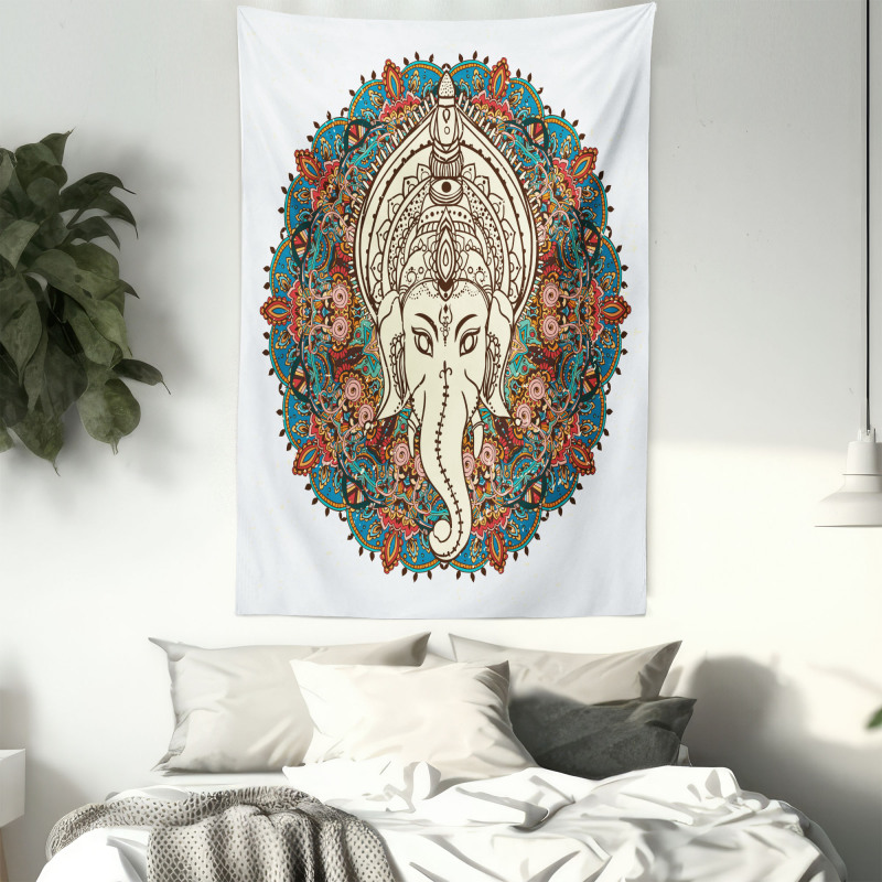 Mandala Floral Elephant Tapestry