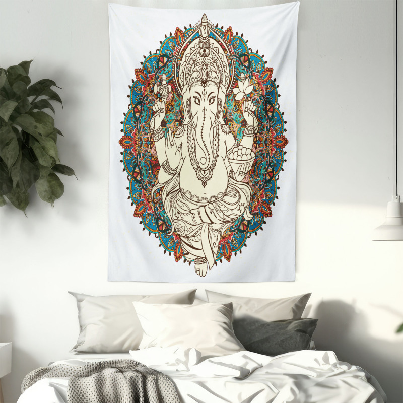 Asian Elephant Blossoms Tapestry