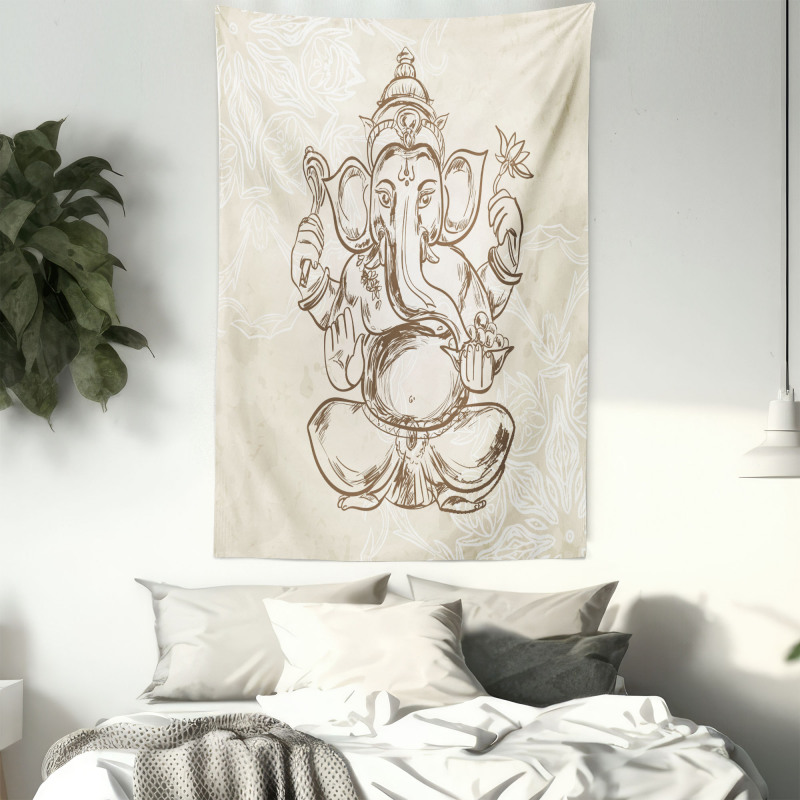 Elephant Artful Sketch Tapestry