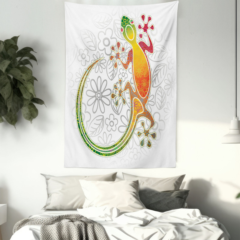 Art Frog Flowers Tapestry