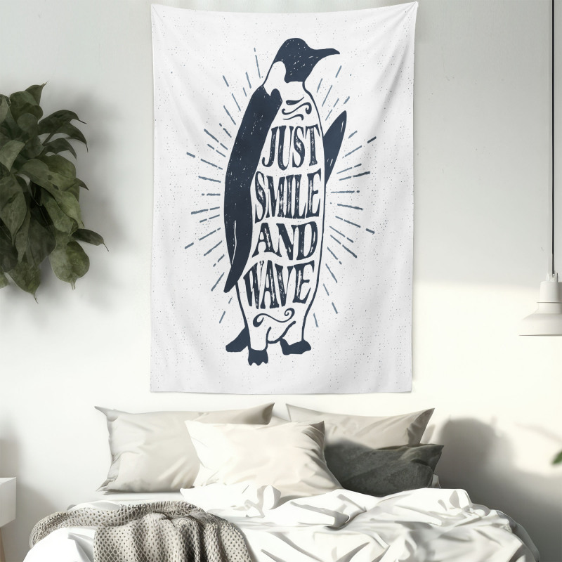 Penguin and Words Tapestry