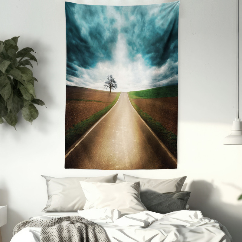 Roads Travel Clouds Tapestry