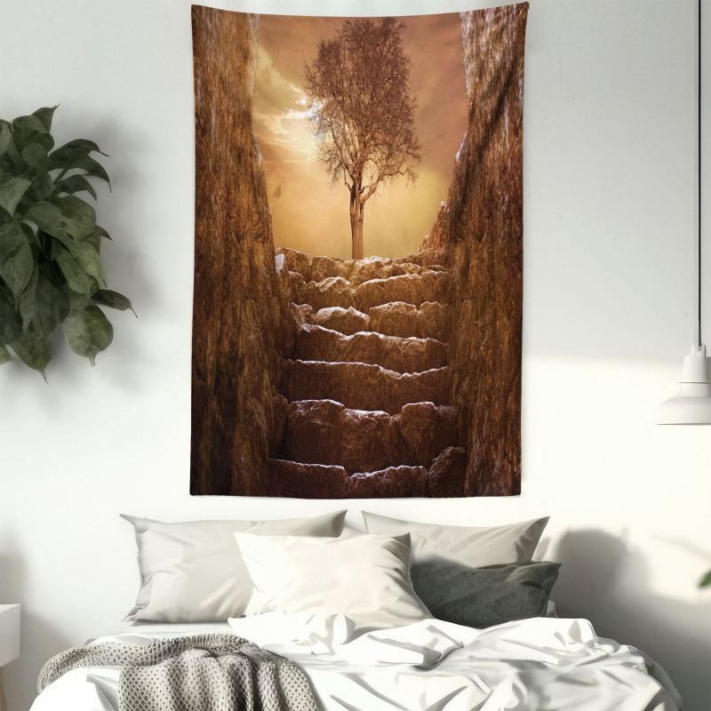 Brown Sky Sunset Cloudy Tapestry