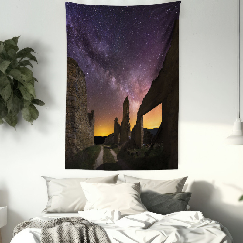 Roman Ruins at Night Tapestry