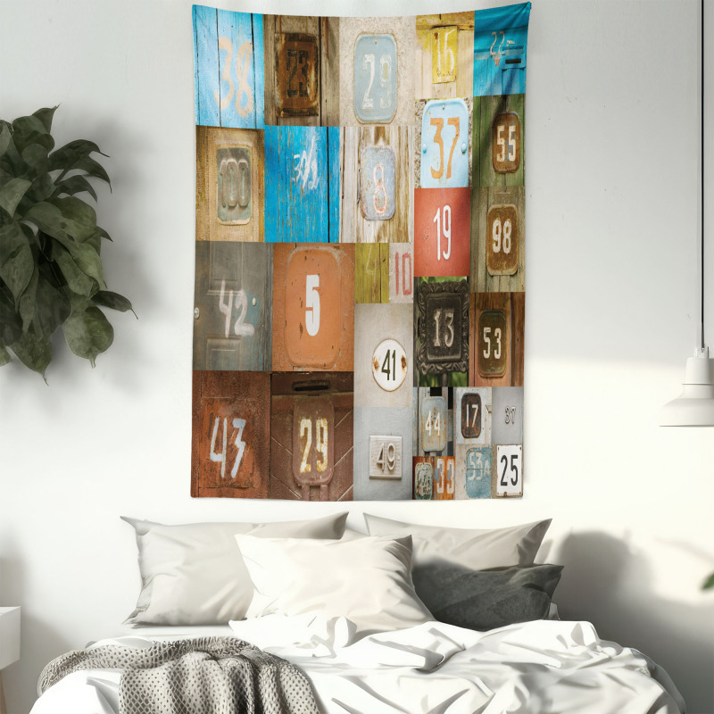 Nostalgic Door Numbers Tapestry