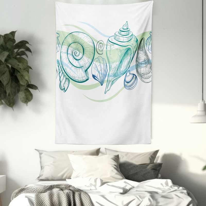 Pastel Color Sealife Tapestry